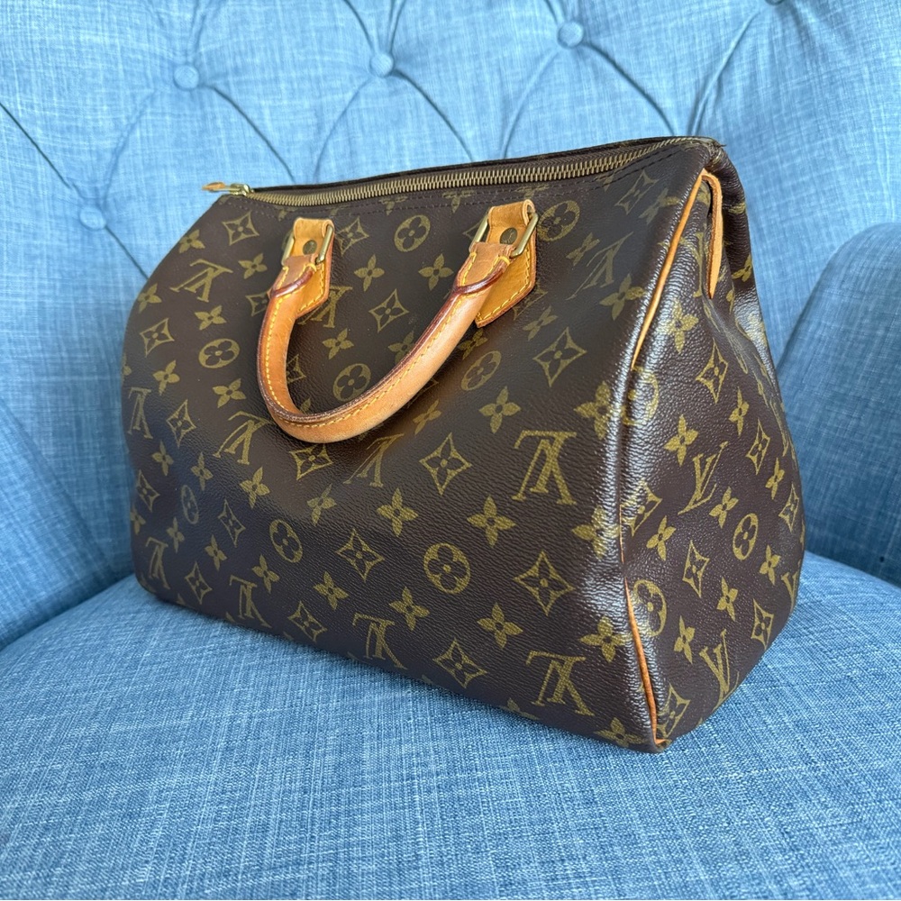 Louis Vuitton Speedy 30 Monogram Canvas Bag Brown LV Authentic - Picture 3 of 16